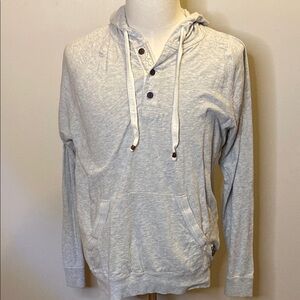 Lucky Brand Gray Henley Hoodie Sweatshirt
